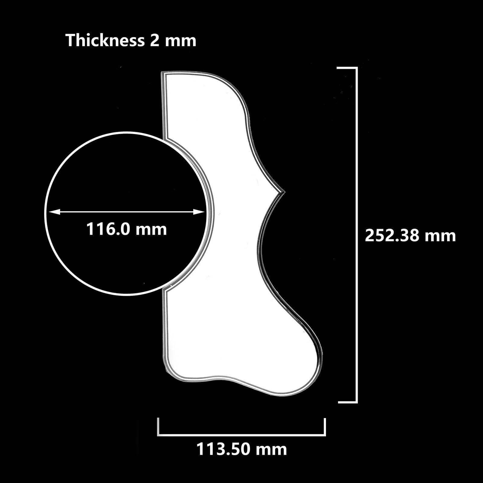 Pickguard do gitary akustycznej, do Gibson J-200 SJ-200, grubość 2 mm, samoprzylepna osłona na kostki, uniwersalne dopasowanie do gitary akustycznej 100–106 cm (styl H)
