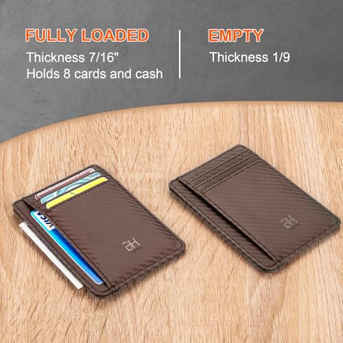Image of GH GOLD HORSE Slim RFID Blocking Card Holder Minimalist Leather Front Pocket Wallet for Women