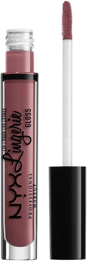NYX Professional Makeup Honeymoon 07 Lipgloss Lip Lingerie Gloss, glinsterende glans in nude, voor onweerstaanbaar volle lippen, 3, 4 ml