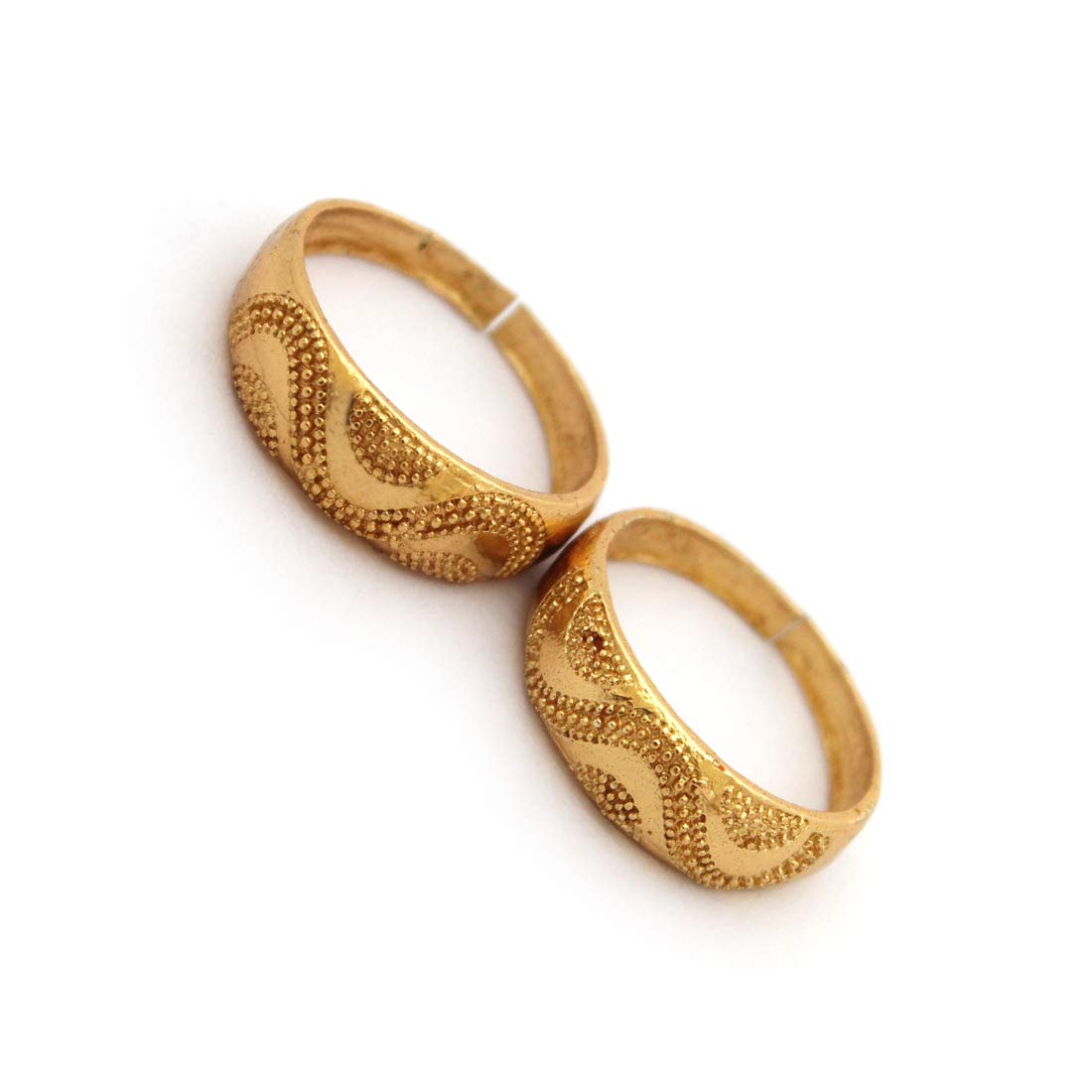 Gold Plated Bridal Jewellery of Traditional Ethnic Adjustable Toe Rings for Girls and Women (PEP-107)