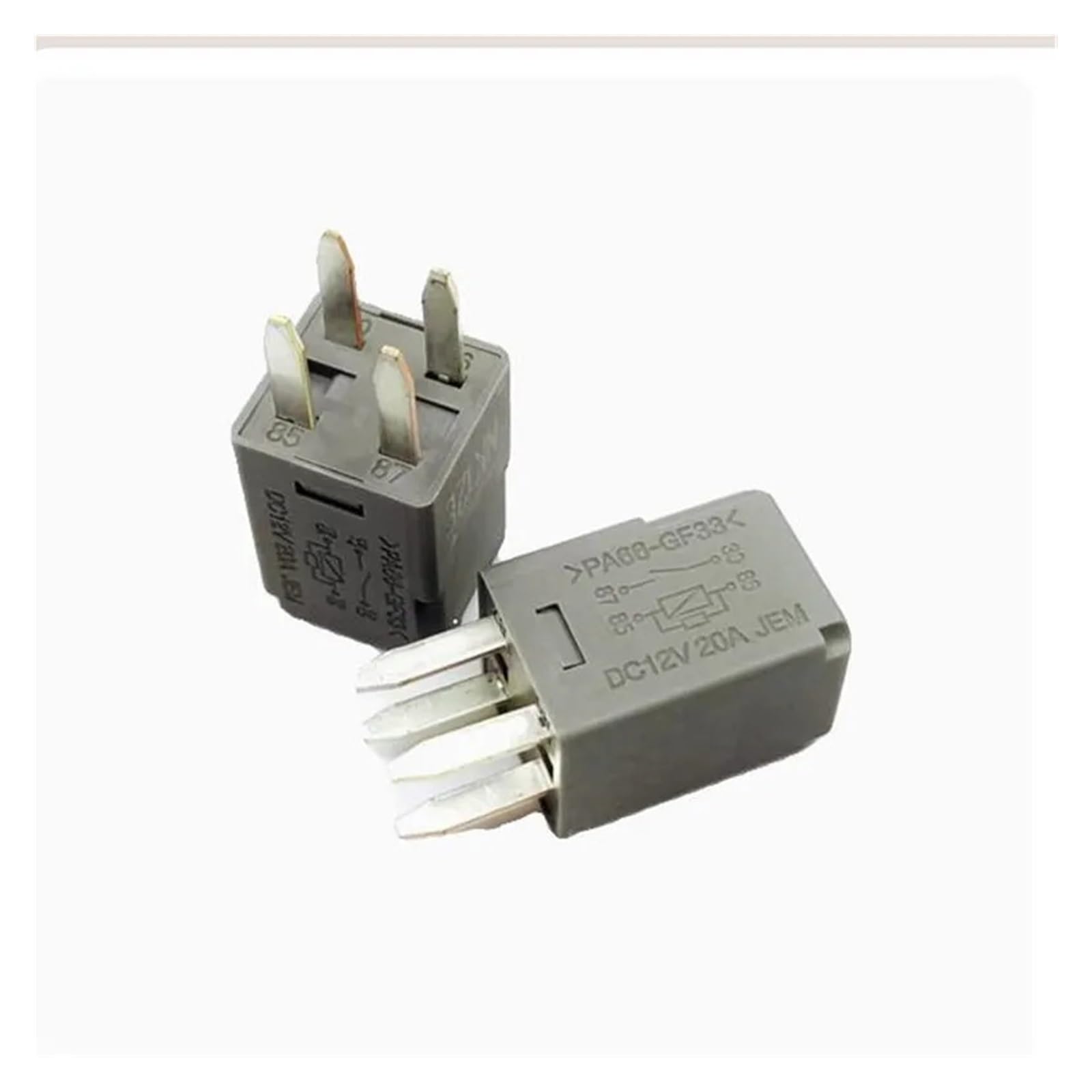 Relé de 12 V CC PA66-GF33 de 20A con 4 pines para automoción y electrónica, 5 piezas