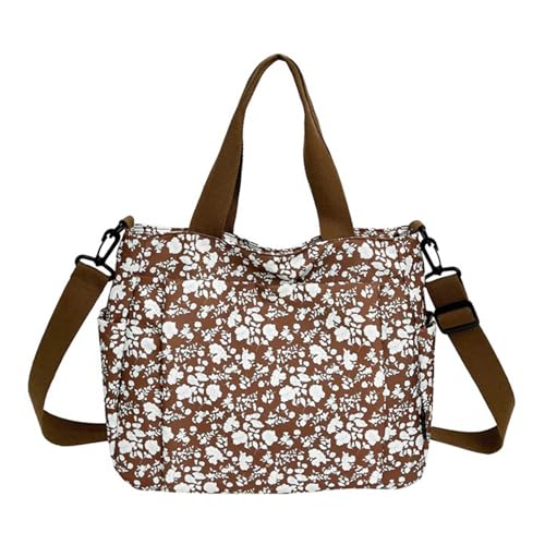 Grand sac à main à poignée supérieure à motifs fleurs avec fermeture éclair pour le travail