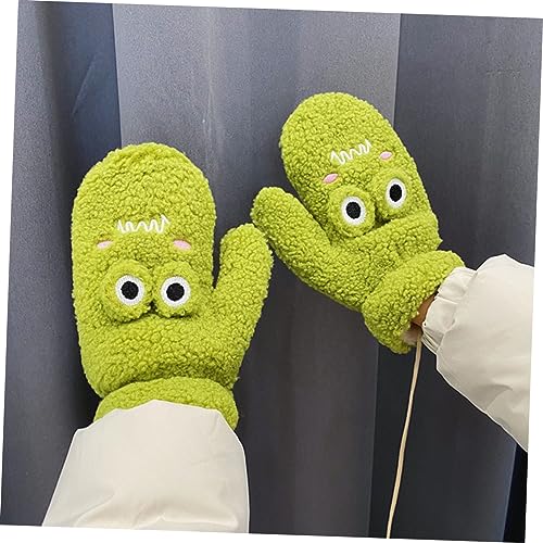 1pair Cartoon Frog Gloves for Boys and Girls Warm Mittens -lost Design Thickened Windproof Hand Covers for Boys and Girls Easy to Clean Supplies4