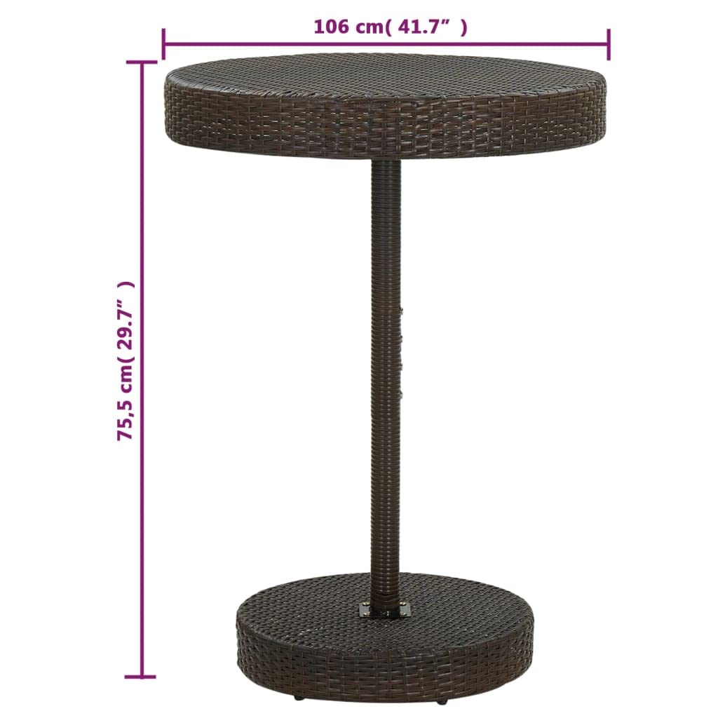 vidaXL Conjunto de Bar para Jardín 5 Piezas Mesa Silla Asiento Patio Terraza Balcón Barra Bistró Muebles Mobiliario Ratán Sintético Marrón