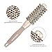 BANGMENG Round Brush with Boar Bristles, 1 inch Barrel, Nano Thermal Ceramic Ionic Tech for Straightening and Blow Drying, Gold