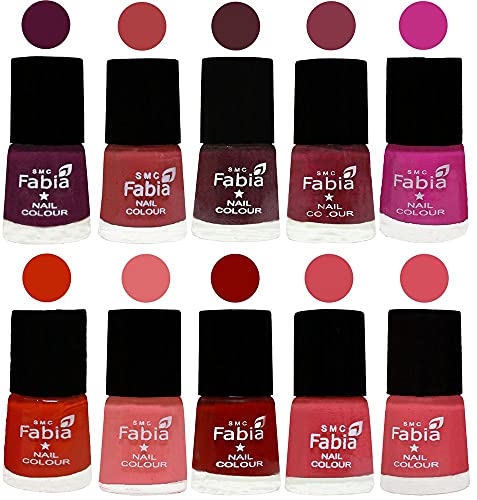 Image of ALL IN ONE (PACK OF 10), Long Lasting Glossy Nail Polish, 6 ml Each, All Vibrant Colours,02231