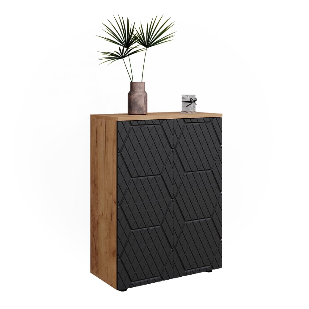 Vicco Mobile midi Irma, Antracite con struttura a nido d'ape, 60 x 81 cm, per la conservazione in bagno e abbinabile alla serie Irma