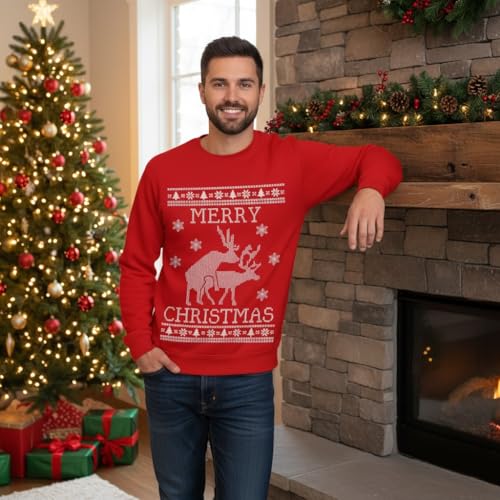 Tstars Cat Santa Claws T-Rex Ugly Christmas Sweatshirt Men Funny Festive | Soft Fleece Funny Santa Sweatshirt; Great For Christmas, Ugly Sweater Party, Cat And Dino Fans, Xmas Gift 2 Tstars Cat Santa Claws T-Rex Ugly Christmas Sweatshirt Men Funny Festive
