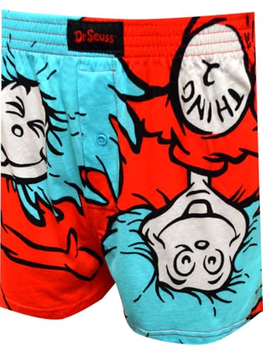 MJC Mens Dr. Seuss Thing 1 and Thing 2 Boxer Shorts