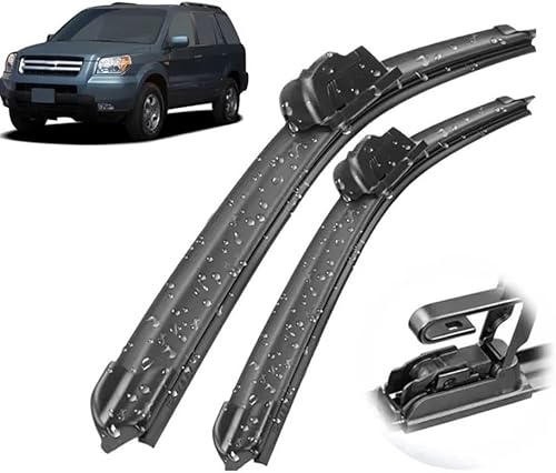 Escobillas de limpiaparabrisas delantero compatibles con Honda Pilot MK1 2003-2008, limpiaparabrisas limpio, cepillos de lluvia de automóvil, 24 +