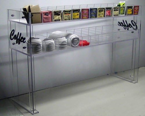 Coffee Counter Condiment Rack C-store Equipment Organizer Cup Lid Display Tea 24 Dispenser Caddy