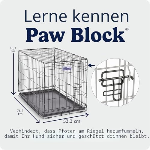 MidWest Homes for Pets iCrate Hundebox, klappbar, 1 Tür, Trennwand, auslaufsichere Bodenwanne, sichere Verriegelungen, Drahtgitterbox für mittelgroße Rassen, tragbar, robust, einfacher Aufbau, 76 cm