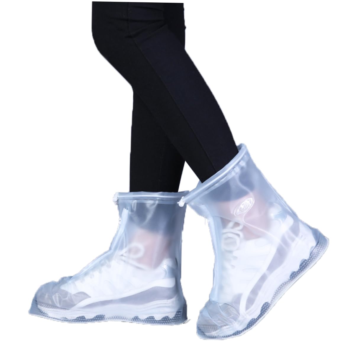 Gogogmee Unisex Waterproof Overshoes Cover Thick Rain Shoe Covers Anti-Slip Dots Elastic Drawstring Size l