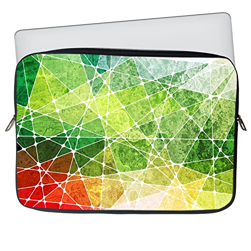 Image of Theskinmantra Green Lines Chain top Laptop Sleeve for Screen Size 15.6 inches Laptop /Notebook 15.6 / MacBook 15.4 / Chrombook 15.6.