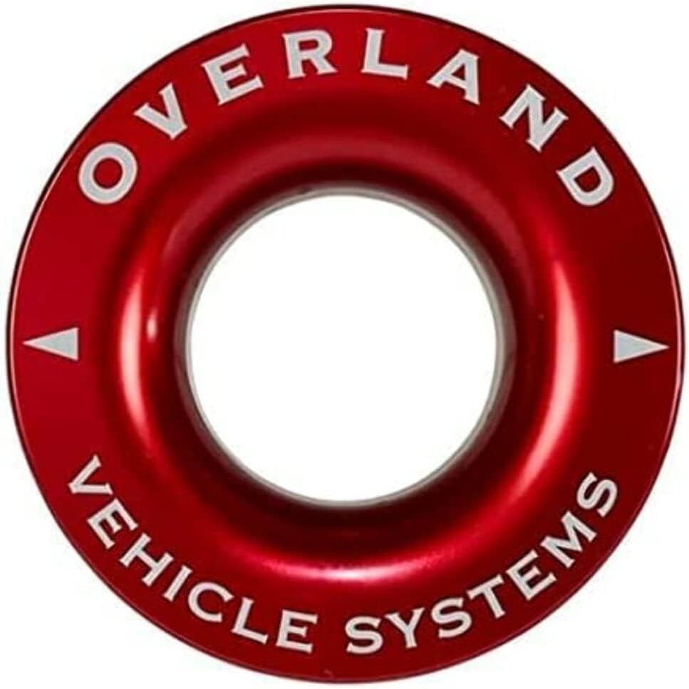Overland Vehicle Systems Recovery Ring 2.5" 10,000 lb. Red with Storage Bag - T6 6061 Aircraft Grade Aluminum - for Use for Truck, SUV, ATV and UTV
