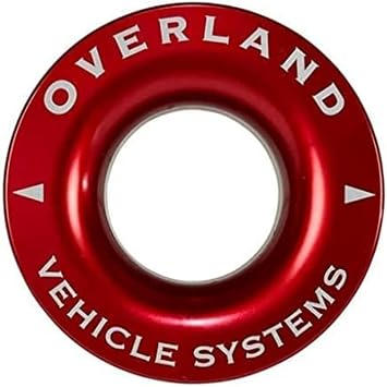 Overland Vehicle Systems Recovery Ring 2.5" 10,000 lb. Red with Storage Bag - T6 6061 Aircraft Grade Aluminum - for Use for Truck, SUV, ATV and UTV