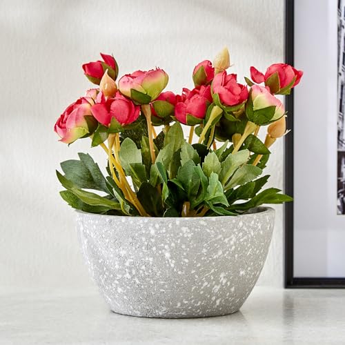 Image of Home Centre Gloria Bloom Artificial Peony Flowers in Paper Mache Pot
