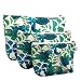 XICHEN 3 PCS cosmetic bag waterproof cosmetic bag large capacity pu leather, Bathroom, Storage (3 Sizes) (Tropical rainforest leaf)