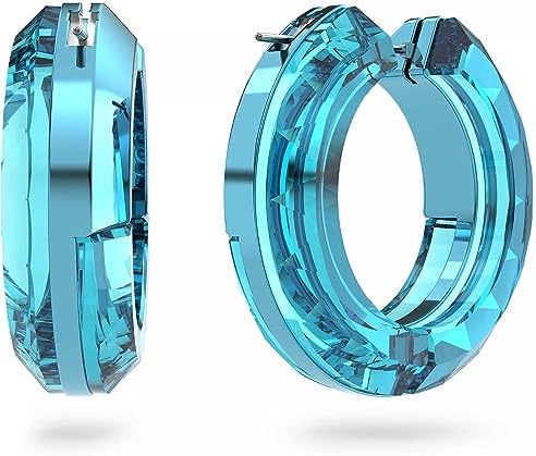 <h3>Blue Crystal Lucent Hoop Earrings</h3>