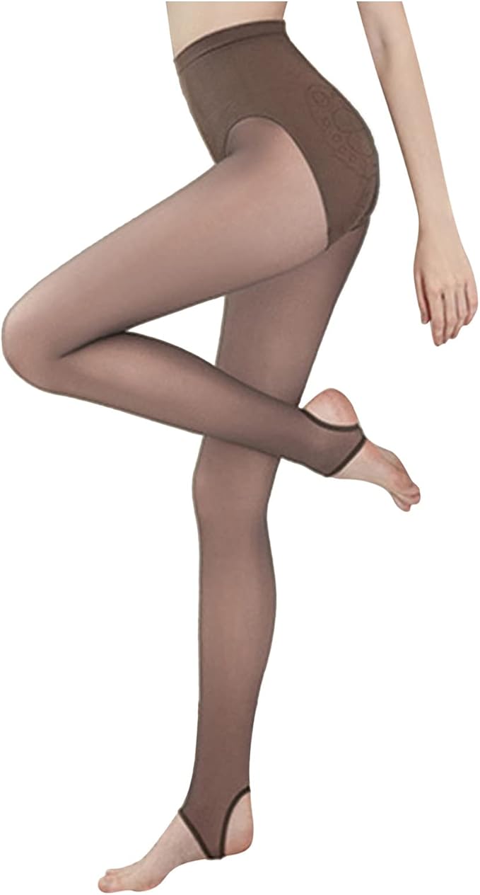Fake Translucent Nude Tights Fleece 
