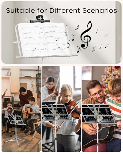 Image of K KASONIC Music Stand, 2 in 1 Folding Sheet Music & Book Stand With Bag