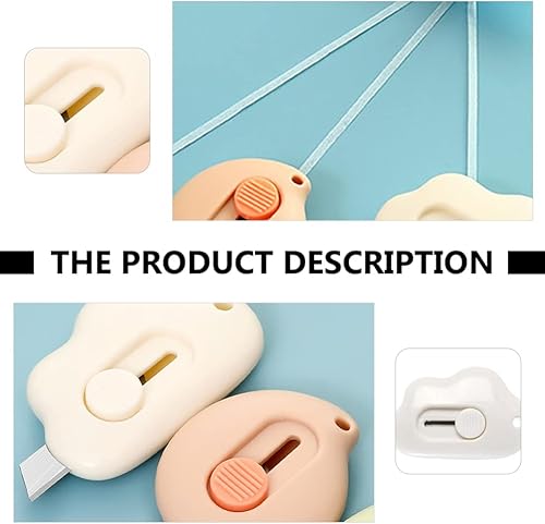 Miniatura 6 de DOITOOL 3 piezas de mini cuchillos utilitarios en forma de nube, mini abridor de letras retráctil, cortadora de sobres de cartón, cortador de caja