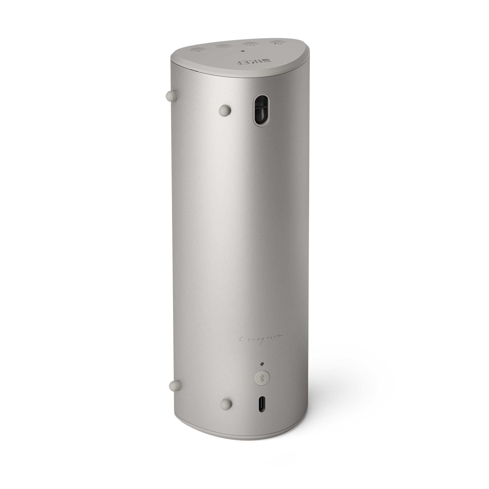 KEF Muo – Enceinte Bluetooth Puissante, Argent | Portable sans Fil | Bluetooth 5.4 aptX Adaptive | USB-C | Certification IP67 Étanche | 24 h d’autonomie | Maison, Extérieur & Voyage