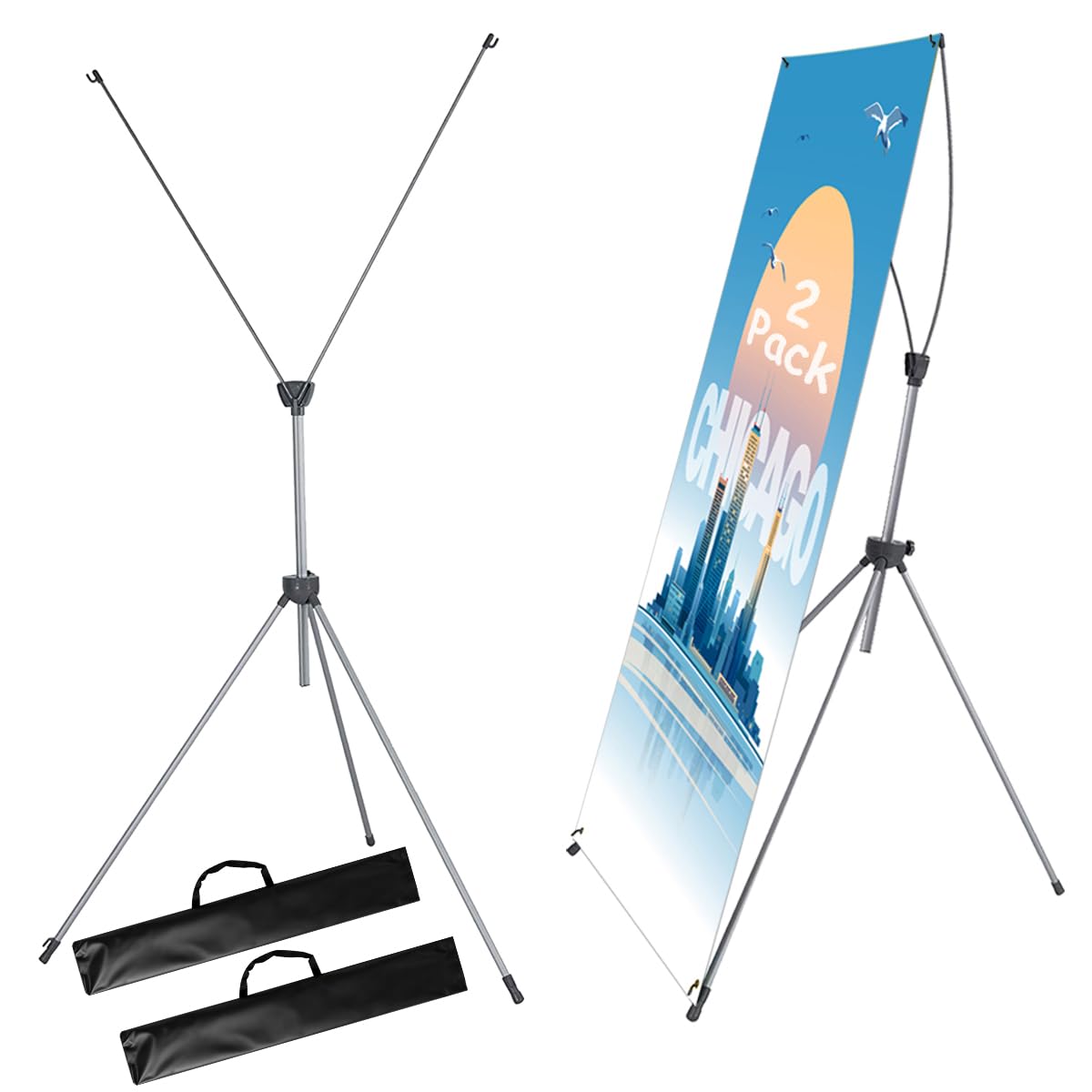 Amazon.com: 2 Pack X Frame Banner Stand Fits Any Banner Adjustable
