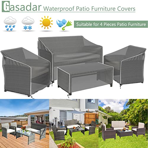 Gasadar GW-018-1 Patio Furniture Covers Set, 4 Piece Waterproof Outdoor Furniture Cover, Heavy Duty 600D Patio Covers thumb #6