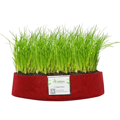 Image of Geo Fabric Grow Bags for Plants 18X4 Inch (Pack of 1) | 400 GSM Heavy Duty UV-Protected Round Maroon Colour Plant Bags for Terrace and Vegetable Gardening | Strong & Reusable|