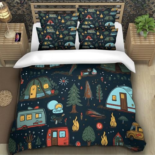 Housse de couette 135x200 infroissable en microfibre douce facile à enfiler