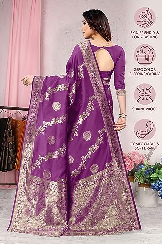 Image of MIRCHI FASHION Women Saree | Jacquard Banarasi Silk Woven Ethnic Motif Office Wear Sari