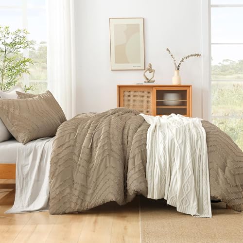 Image of Litanika 3 Pcs Taupe Boho Oversized Super King Plus Bedding Comforter Set