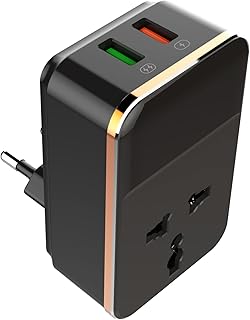 Ldnio SC1205 2 In 1 Power Socket Converter Adapter Charger And 2 Port USB Fast Charging Power 30 Watt Type EU For Travel - Black