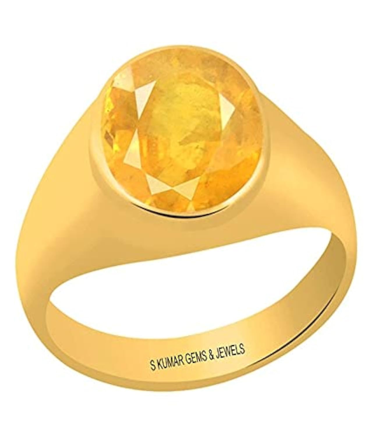 Certified Original Yellow Sapphire (Pukhraj Stone) Gemstone 7.25 Ratti or 6.50 Ct Panchdhatu Ring for Astrology