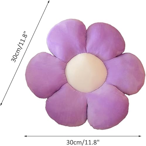 Vista 51 de lannery Almohadas de felpa de flores, cojín de suelo de flores para leer, habitación, ver la televisión (11.8 pulgadas, blanco-2)