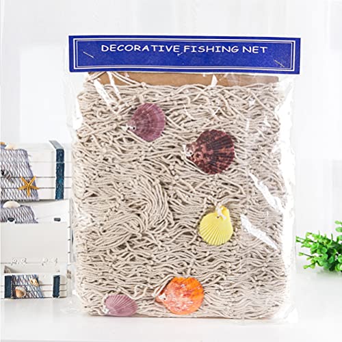 Hemoton Rede de peixe decorativa - para decorações de festa, 198 x 150 cm - decoração de tela de pei
