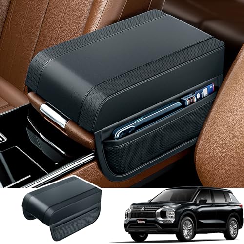 新型アウトランダーPHEV(GG2/GG3W) アームレスト 自動車用 アームクッション センターコンソール 手置きクッション 肘掛け 肘置き 車載レスト 簡単取り付け 汎用 コンソールパッド ポケット付