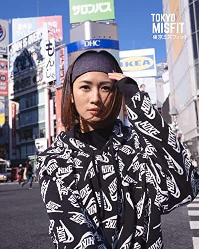 Image of Tokyo Misfit Japanese Headband Men & Women Sweat Band (Cube-Black-Small) | Japanese patterns, Moisture wicking, Cooling headband, Breathable stretch fabric, Workout, Running, Exercise, Sports, Yoga