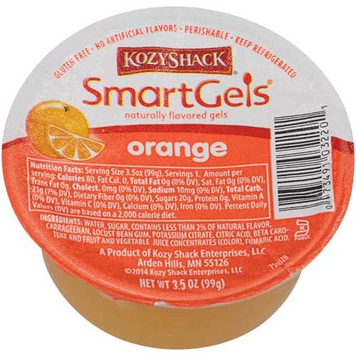 Kozy Shack Orange Smartgels, 3.5 Ounce -- 48 per case.