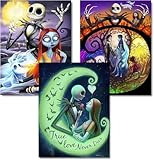 WUDWL Diamond Painting Kits for Adults - 3 Pack Halloween 5D Diamond Art Kits Full Drill Diamond Dots Paintings with Diamonds Gem Art and Crafts Home Decor 12x16inch ﻿