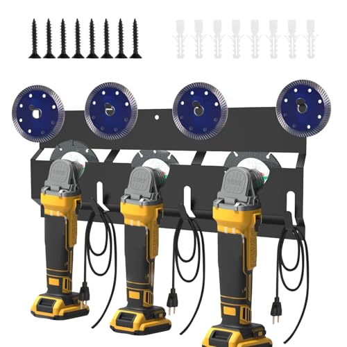 Angle Grinder Holder Carbon Steel Angle Grinder Stand Tool Holder Wall Mount Efficient Angle Grinder Bracket Versatile Angle Grinder Rack for Angle Grinder Tools Flap Cutting Discs