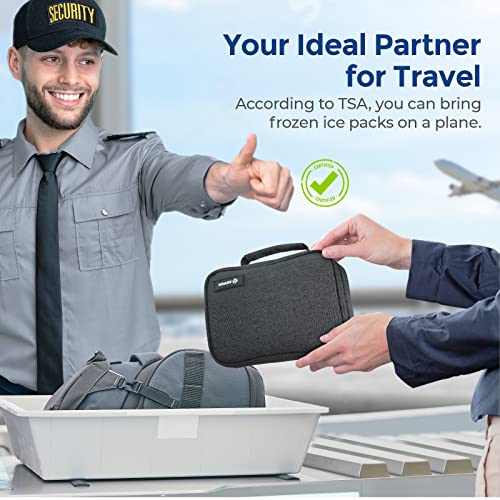 auvon large insulin cooler travel case longer cooling effect with 4  160g ice packs compact medication cooler bag for 8 insulin pens and diabetic supplies ideal travel partner with handle design