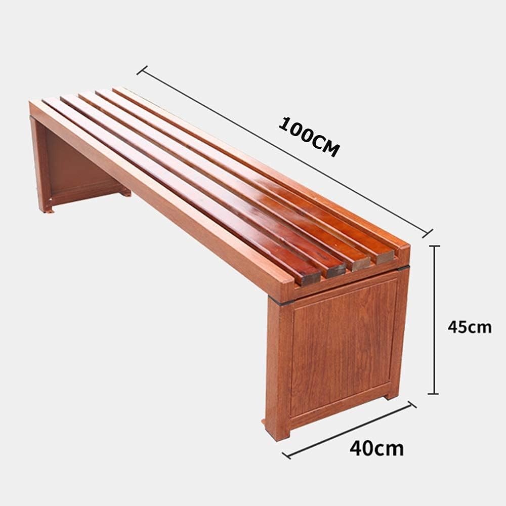Solid Wood Park Bench Outdoor Leisure Garden Bench Weatherproof Courtyard Terrace Benches 2-4seater Decorative Benches for Porches and Lawns (120CM) (150CM)