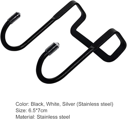 Miniatura 4 de Phoenixb2c Perchero de larga duración para colgar sobre la puerta sin clavos color negro