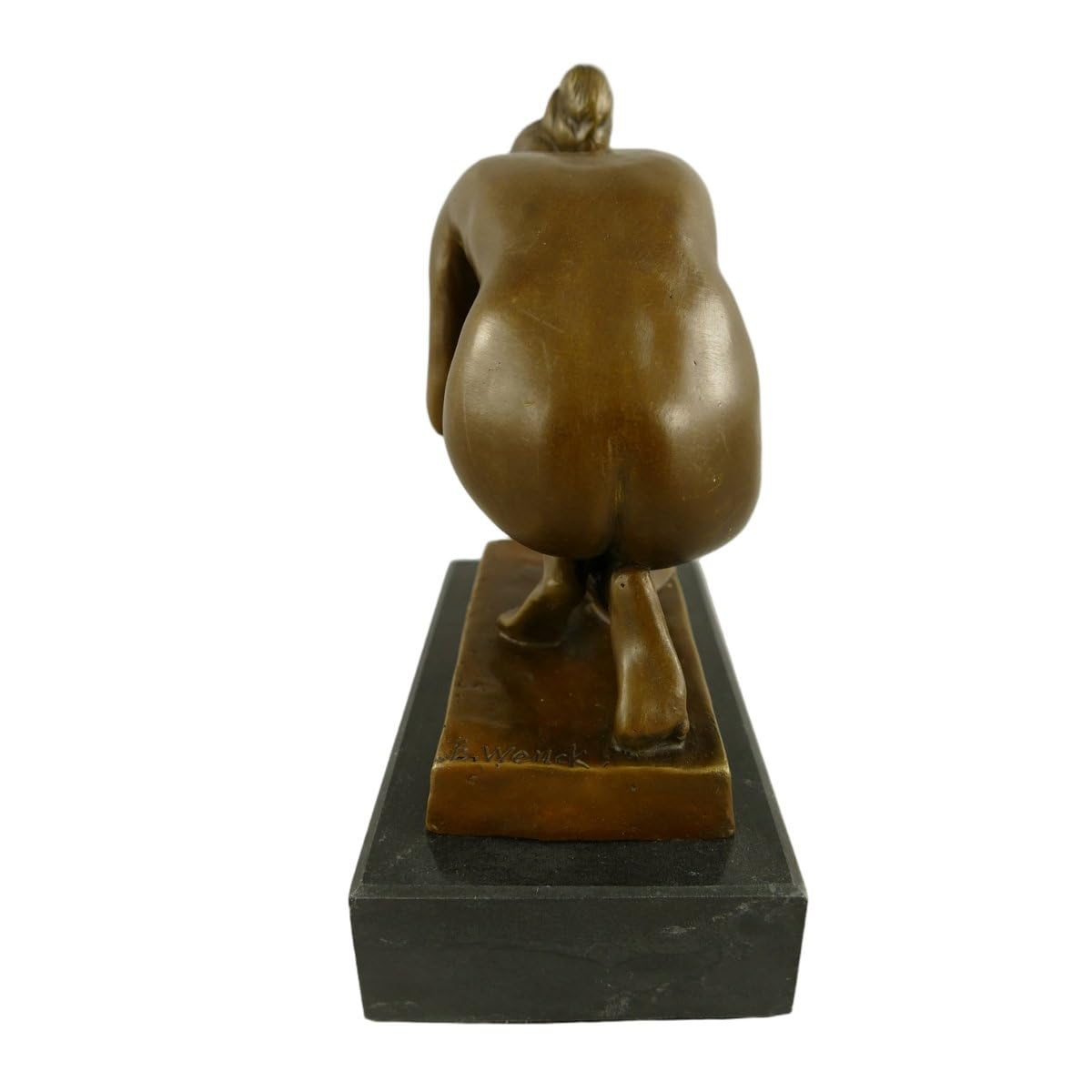 Antikas - Hochwertige Bronze Figur Frau, hockend und patiniert, H.22 cm