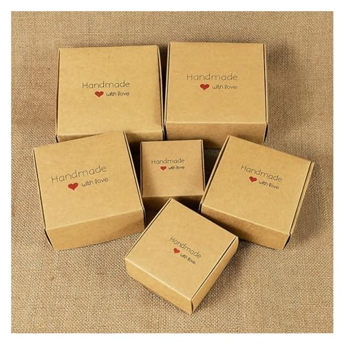 Bolsas de regalo Kraft 12 piezas de papel kraft caja de regalo estilo mármol DIY hecho a mano caramelo chocolate embalaje fiesta de cumpleaños decoración de boda regalo de Navidad (Color: Kraft hecho