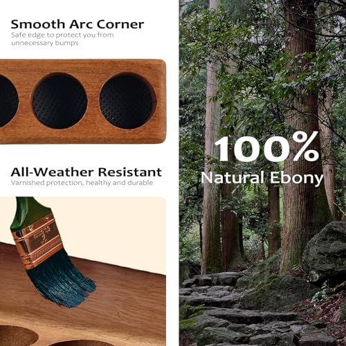 Image of VolksRose Natural Wenge Wooden Essential Oil Holder for 5-20ml Bottles - 7 Hole Compact Storage Stand for Travel, Aromatherapy Organizer and Display Rack for Bathroom, Beginners, Oil Enthusiasts
