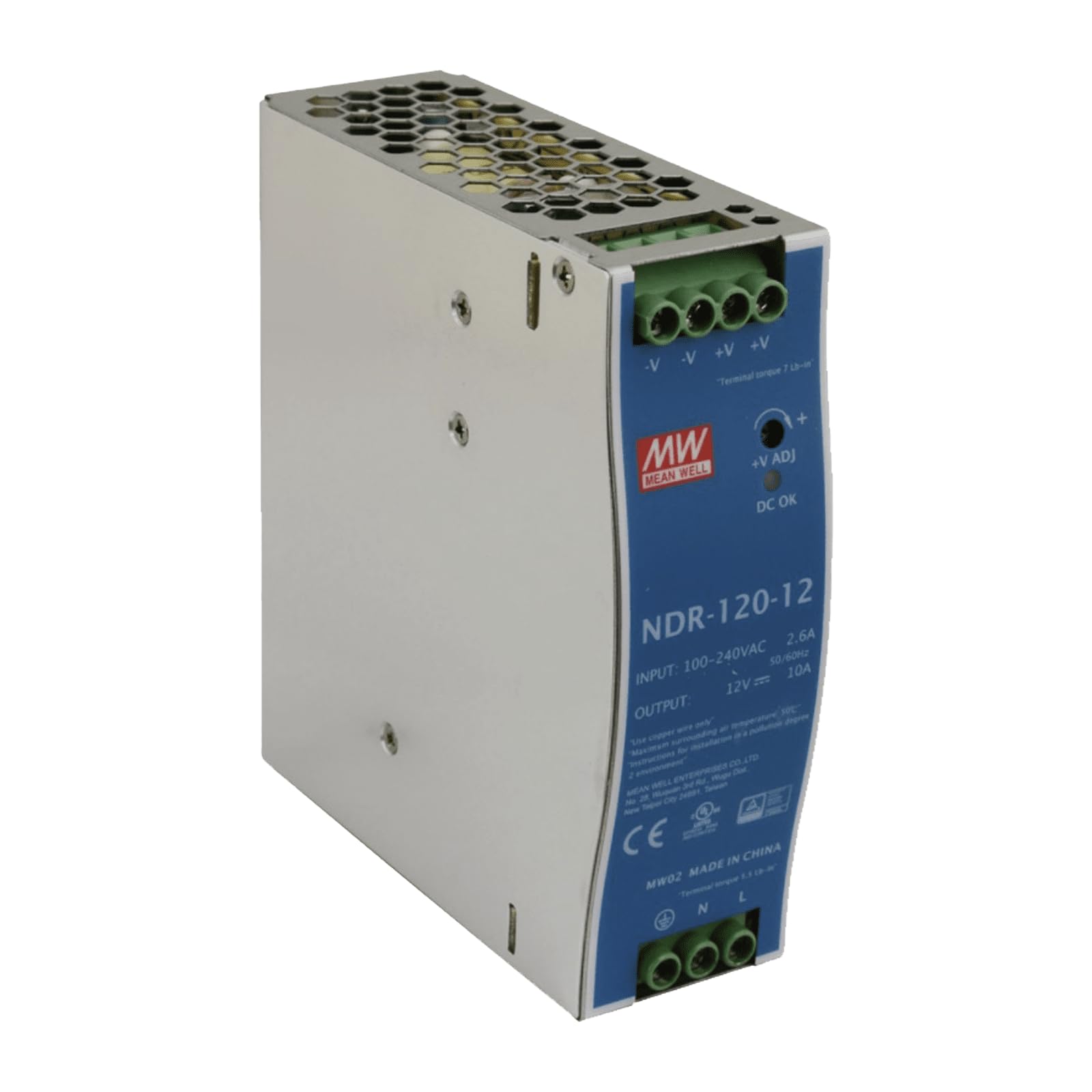 MeanWell NDR-120-12 120W 12V 10A Alimentation Din Rail DIN-RAIL