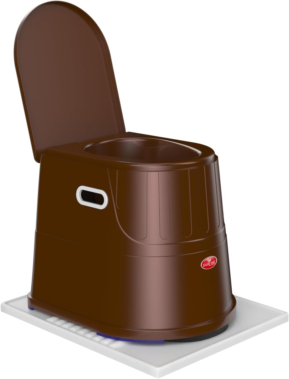 EASYCARE® Heavy Duty Premium Portable Indian to Western Toilet Converter | Commode Stool for Patients, Adults, Elderly, Kids, Handicap | Portable Toilet Seat | Toilet Chair I Capacity Upto 125 Kgs (Brown)